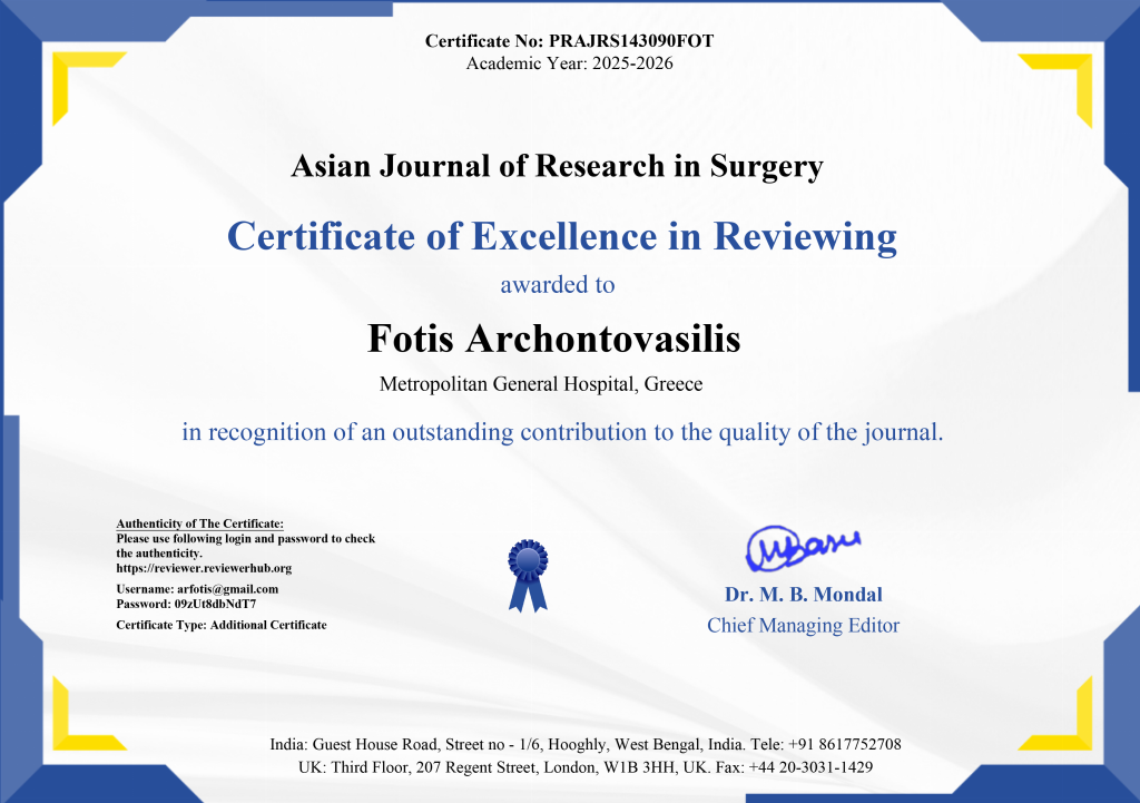 Certificate of Excellence in Reviewing